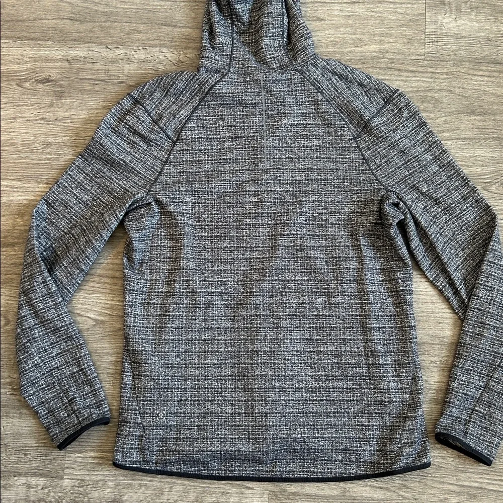 Lululemon Heathered Gray Hooded Full Zip Jacket Thumbholes Size L